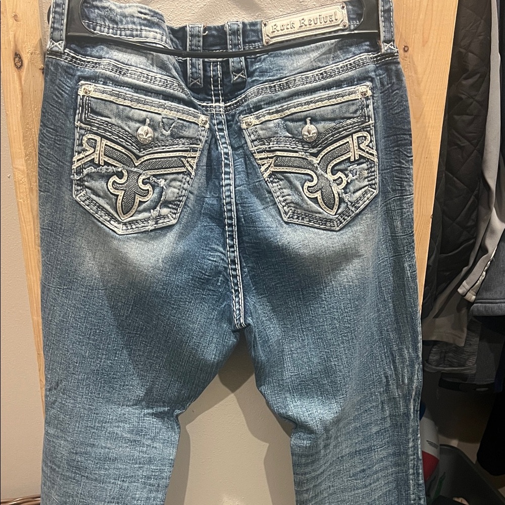 Rock Revival Faded Blue Straight Leg Jeans